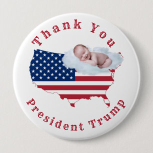 Bóton Redondo 10.16cm Baby American Flag EUA