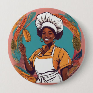 Bóton Redondo 10.16cm badge afro