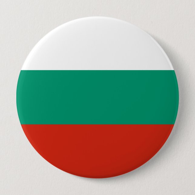 Bóton Redondo 10.16cm Bandeira da Bulgária (Frente)
