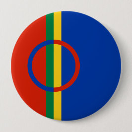 Bóton Redondo 10.16cm Bandeira da Lapónia (Natal) (Sami) (Laplander)