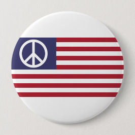 Bóton Redondo 10.16cm Bandeira da Paz dos Estados Unidos