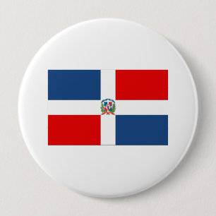 Bóton Redondo 10.16cm Bandeira da República Dominicana