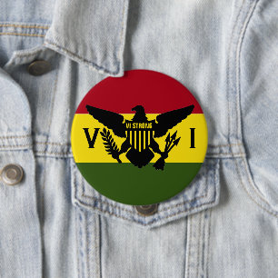 Bóton Redondo 10.16cm Bandeira das Ilhas Virgens dos EUA