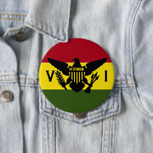 Bóton Redondo 10.16cm Bandeira das Ilhas Virgens dos EUA - VI STRONG