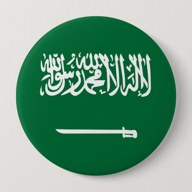 Bóton Redondo 10.16cm Bandeira de Arábia Saudita (Frente)