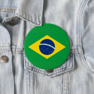 Bóton Redondo 10.16cm Bandeira do Brasil Copa do Mundo 2026 Futebol Bras