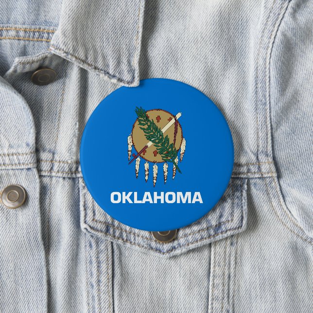 Bóton Redondo 10.16cm Bandeira do Estado de Oklahoma (In Situ)