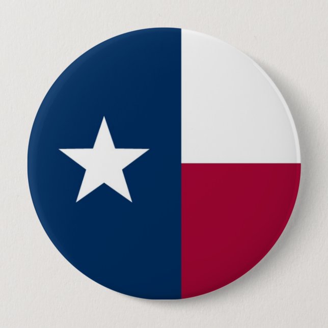 Bóton Redondo 10.16cm Bandeira do estado de Texas (Frente)