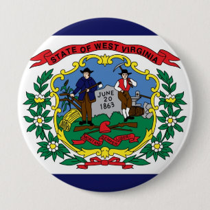 Bóton Redondo 10.16cm Bandeira do estado de West Virginia
