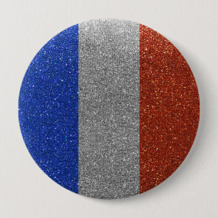 Bóton Redondo 10.16cm Bandeira francesa Glitter França Paris Fashion Bli