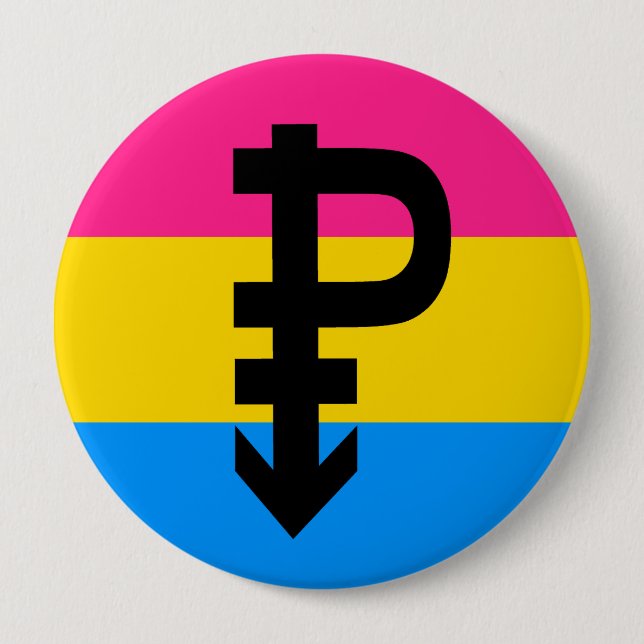 Bóton Redondo 10.16cm Bandeira Pansexual (Frente)