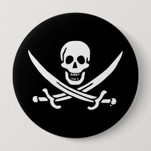 Bóton Redondo 10.16cm Bandeira pirata de Jolly Roger
