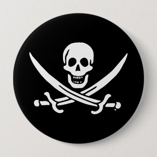 Bóton Redondo 10.16cm Bandeira pirata de Jolly Roger