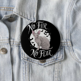 Bóton Redondo 10.16cm Bela Gato Esfingx no Halloween