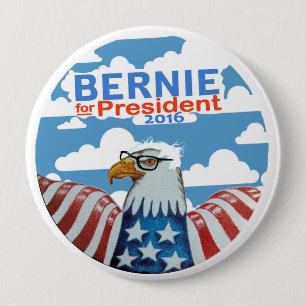 Bóton Redondo 10.16cm Bernie para o presidente 2016
