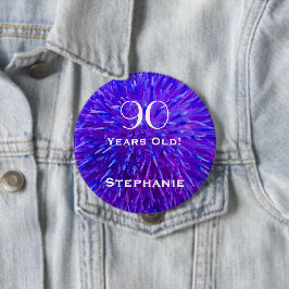 Bóton Redondo 10.16cm Botão Abstrato de Roxo Personalizado com 90 Anos