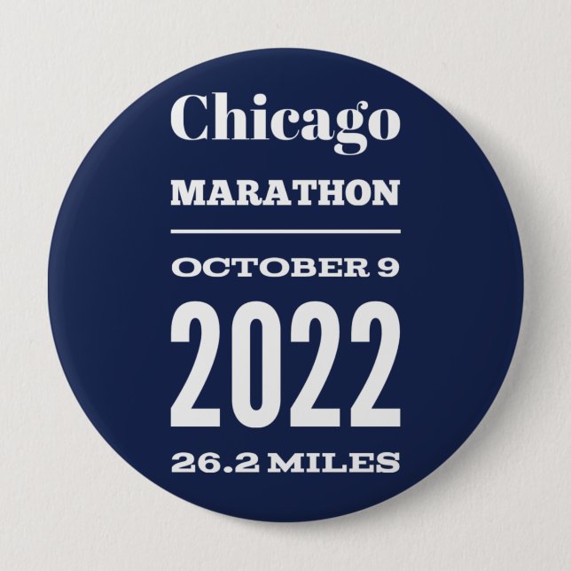 Bóton Redondo 10.16cm Botão Chicago Marathon 2022 (Frente)
