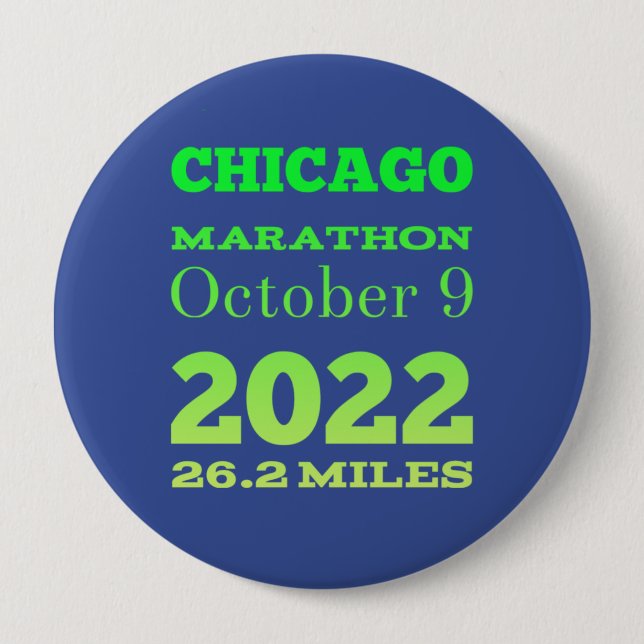 Bóton Redondo 10.16cm Botão Chicago Marathon 2022 (Frente)
