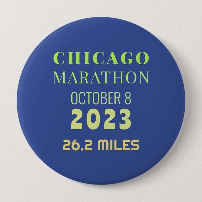 Bóton Redondo 10.16cm Botão Chicago Marathon 2023 (Frente)