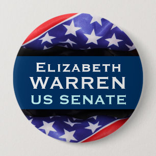 Bóton Redondo 10.16cm Botão da campanha de Senado de Elizabeth WARREN