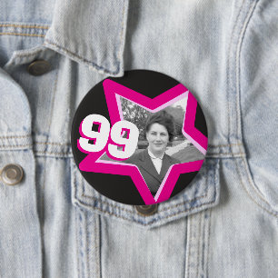 Bóton Redondo 10.16cm Botão de 99° aniversário da fotografia