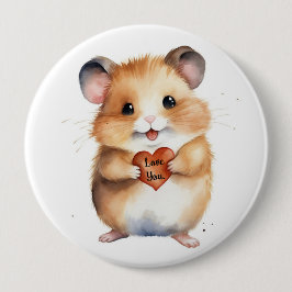 Bóton Redondo 10.16cm Botão de Amor de Hamster