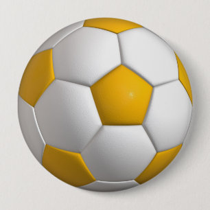 Bóton Redondo 10.16cm Botão de bola amarela e branca
