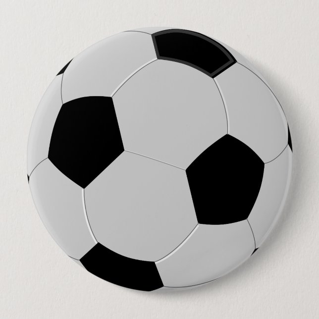 Bóton Redondo 10.16cm Botão de bola preto e branco (Frente)
