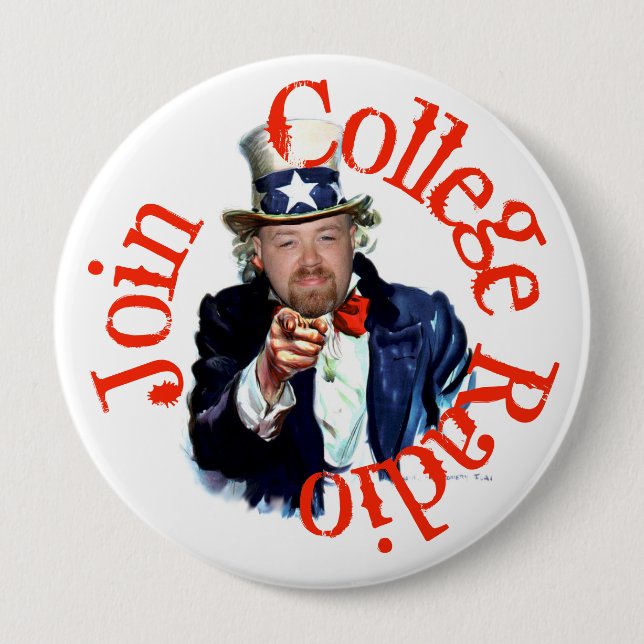 Bóton Redondo 10.16cm Botão de rádio Ingressar na Faculdade (Frente)