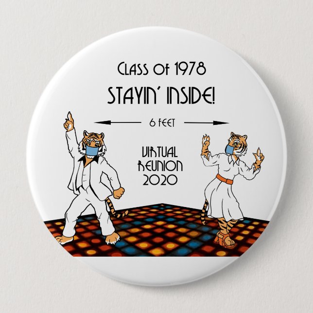 Bóton Redondo 10.16cm Botão de Reunião Virtual P78 (Frente)