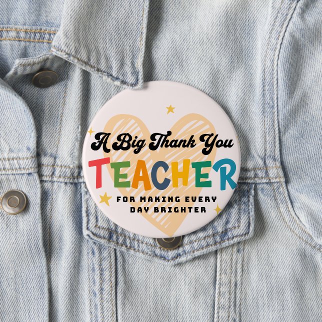 Bóton Redondo 10.16cm Botão do Professor Obrigado (In Situ)