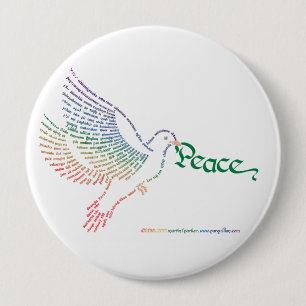 Bóton Redondo 10.16cm Botão Dove da Paz Mundial