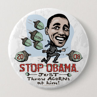Bóton Redondo 10.16cm Botão engraçado de Anti-Obama da BOLOTA