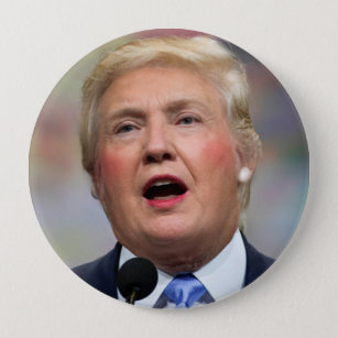 Bóton Redondo 10.16cm Botão engraçado de Donald Clinton da paródia