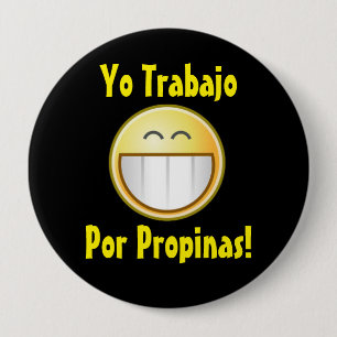 Bóton Redondo 10.16cm Botão feliz da ponta (espanhol)