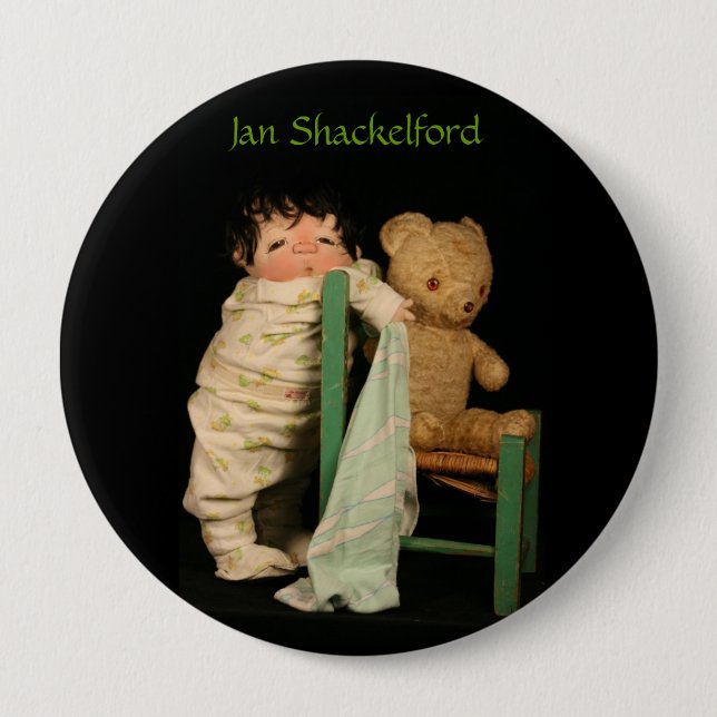 Bóton Redondo 10.16cm Botão Masumi do bebê de janeiro Shackelford (Frente)