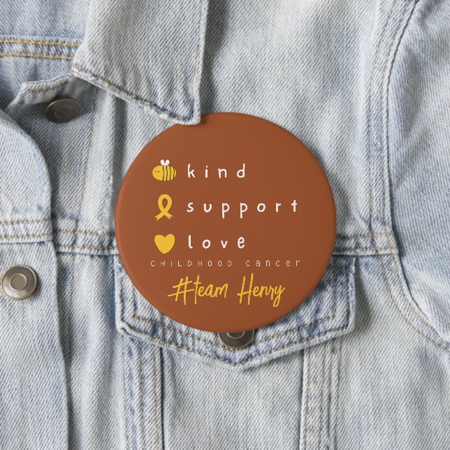 Bóton Redondo 10.16cm botão nome personalizado do cancer de infância (In Situ)
