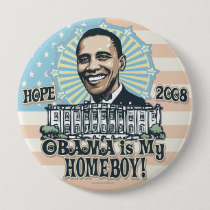 Bóton Redondo 10.16cm Botão novo do ficar em casa 2008 de Obama