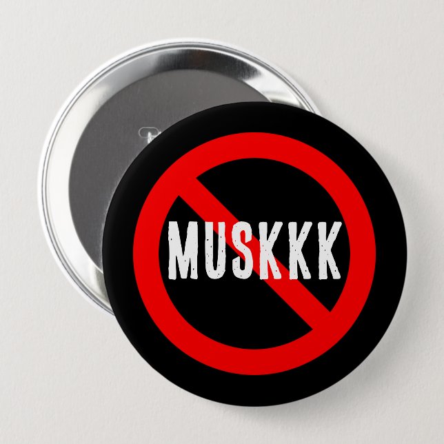 Bóton Redondo 10.16cm Botão Sem MUSKKK (Frente & Verso)