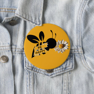 Bóton Redondo 10.16cm Botão SER FELIZ