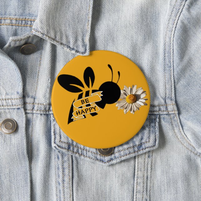 Bóton Redondo 10.16cm Botão SER FELIZ (In Situ)