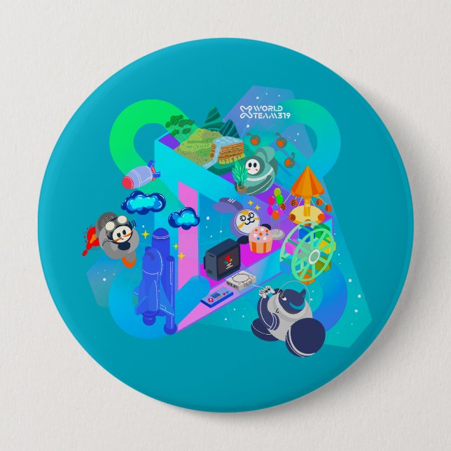 Bóton Redondo 10.16cm Botão X World Team 319-20250303 (Frente)