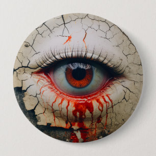 Bóton Redondo 10.16cm Botões de Lágrimas de Sangue de Um Olho Halloween