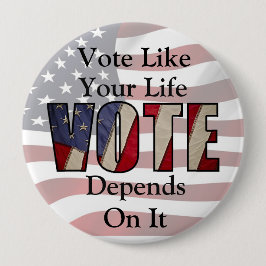 Bóton Redondo 10.16cm Botões de Votação Jumbo