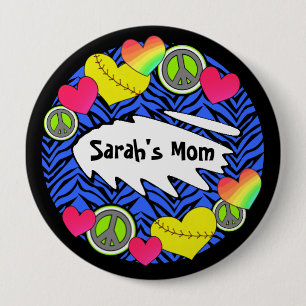 Bóton Redondo 10.16cm Botões do dom de Fastpitch do amor da paz