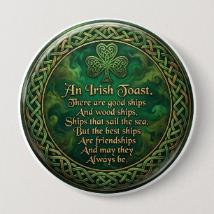 Bóton Redondo 10.16cm Brinde Irlandês, Broche Nó Celta, Presente de Amiz