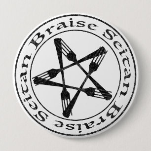 Bóton Redondo 10.16cm Brise Seitan Vegan Pentagram (versão escura)