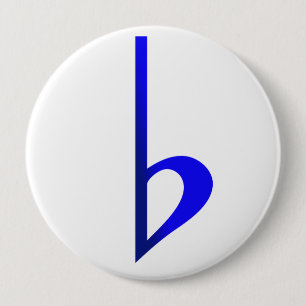 Bóton Redondo 10.16cm Broche Bemol Azul