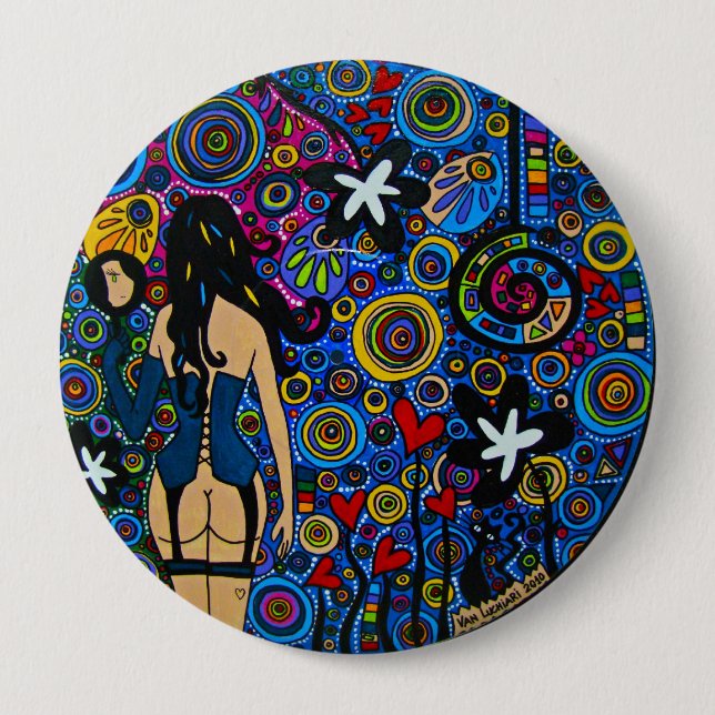 Bóton Redondo 10.16cm Button Mirror (Frente)