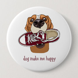 Bóton Redondo 10.16cm Cachorro me faz feliz